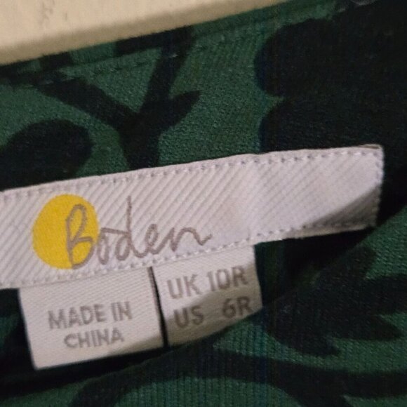 Boden Alexis Green Floral Jersey Fit N Flare Dress Size 6 - Picture 9 of 10